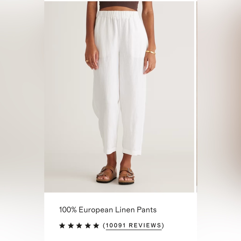 Quince Elegant White Women's Linen Pants